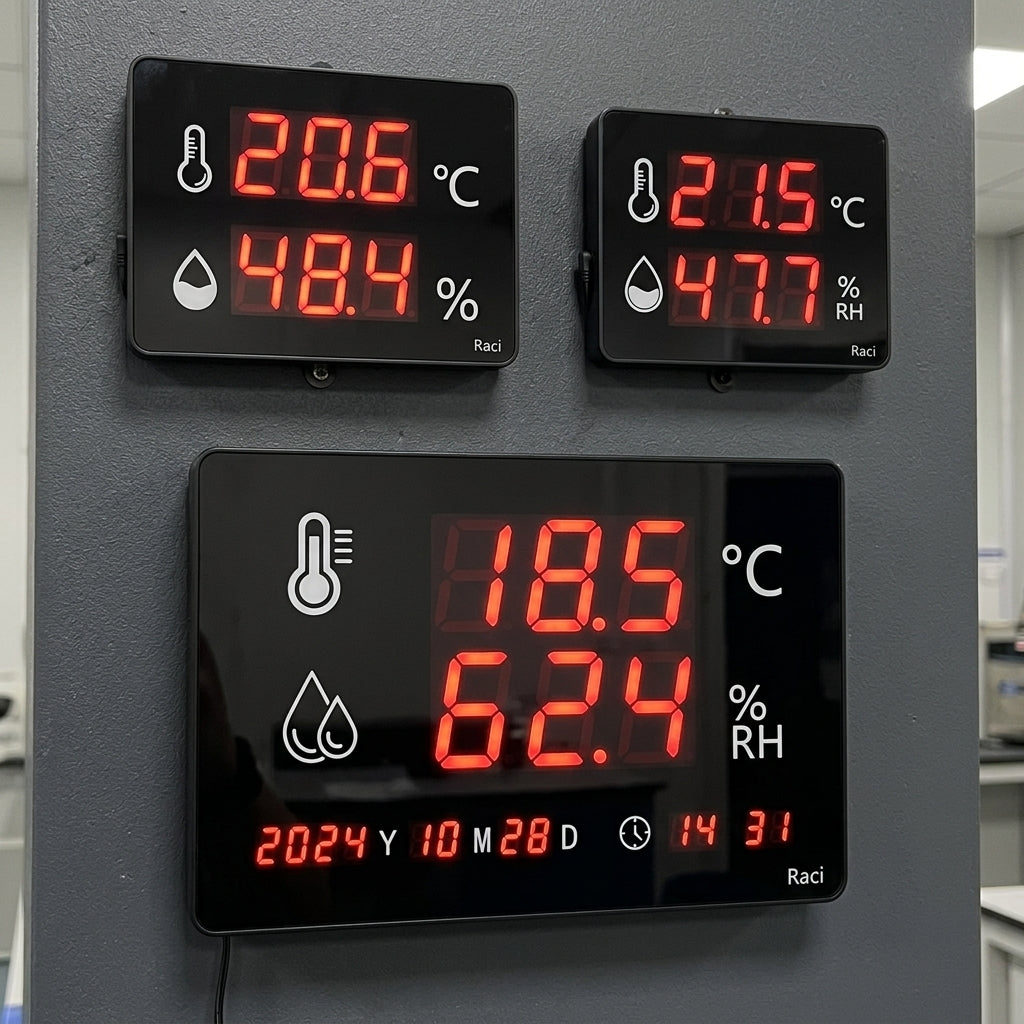 Wall-Mounted LED Thermometer & Hygrometer