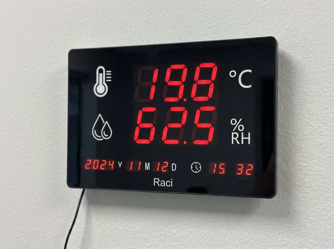 Wall-Mounted LED Thermometer & Hygrometer