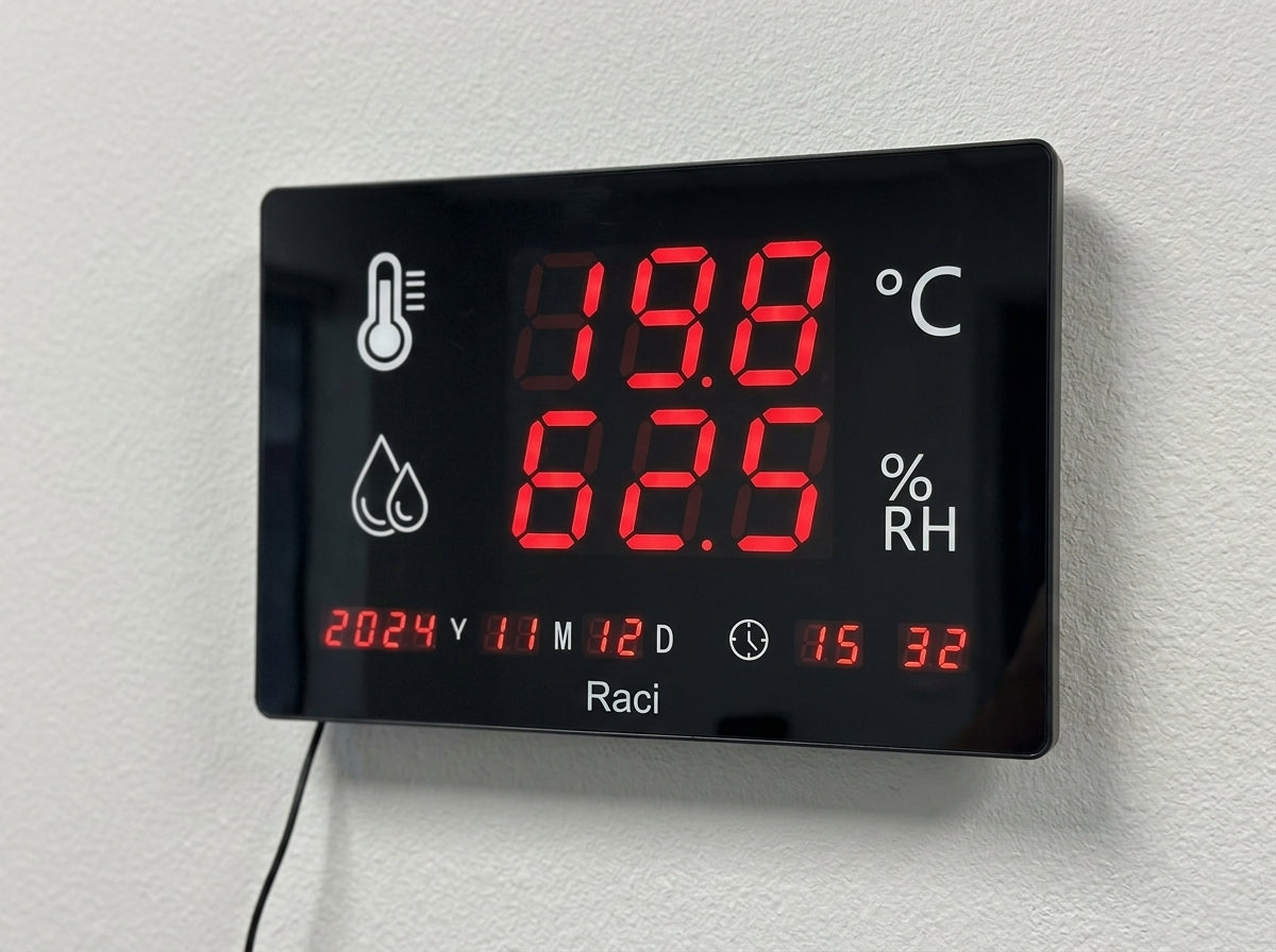Wall-Mounted LED Thermometer & Hygrometer